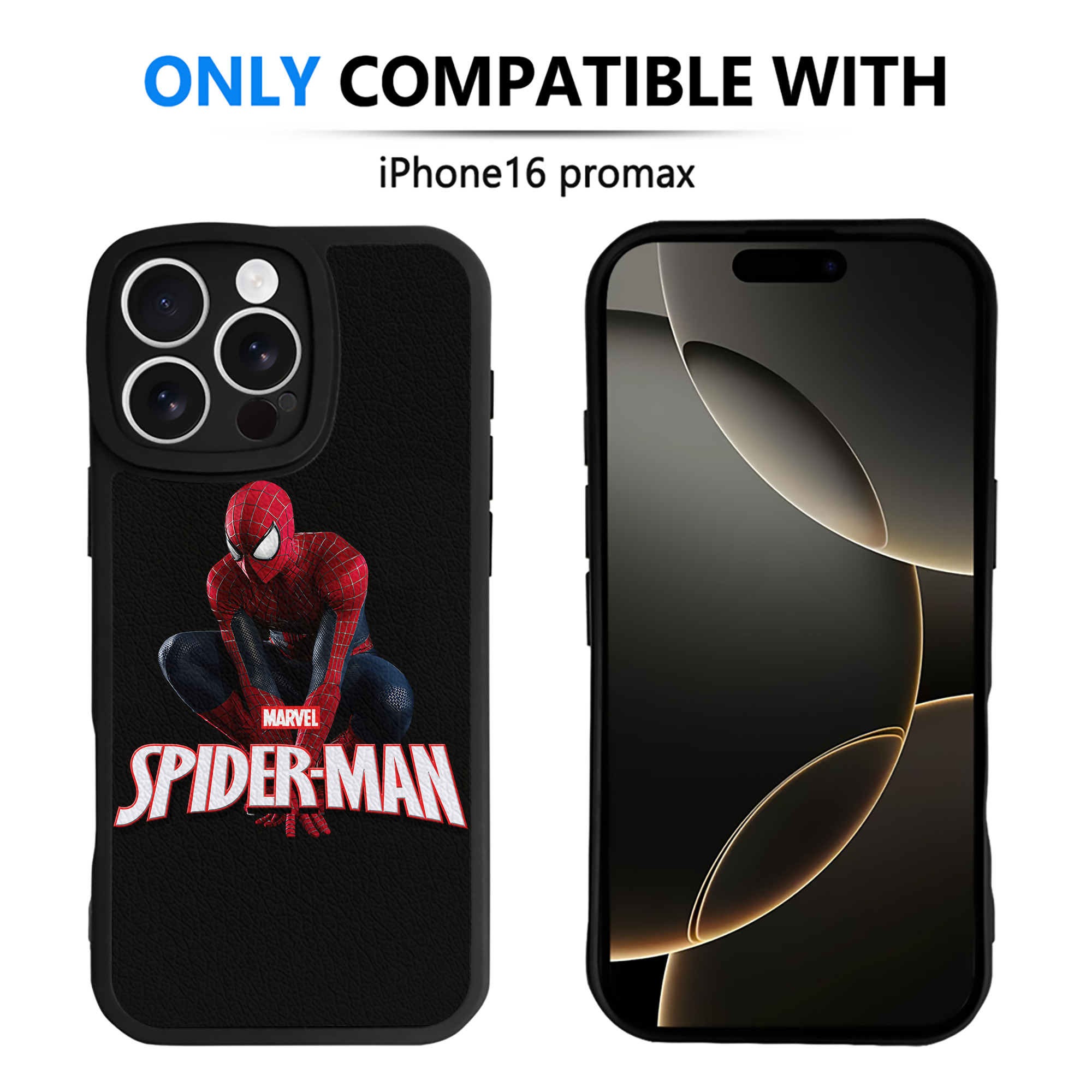 Spider Man スパイダーマン 【iPhone 16シリーズ対応】シリコンスマホケース（レザー調） 材質：シリコン